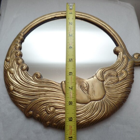 Penco Crescent Man in The Moon Wall Mirrorl Brass - Picture 9 of 10